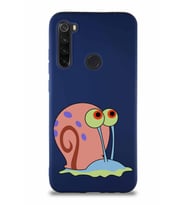 Xiaomi Redmi Note 8 Soft Premier Kapak Salyangoz Gary Tasarımlı Silikon Kılıf - Lacivert (Şeffaf)