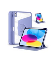 iPad Air 10.9 5.Nesil Uyumlu 360° Dönebilen Pino Tablet Kılıfı (Mor)