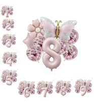 Gold Kelebek Papatyalı 8 Yaş Folyo Balon Set