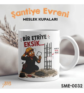 Demirci Ustasına Özel Komik Kupa – Bir Etriye Eksik Küçük İş Büyük Bela Baskılı Seramik Kupa