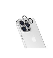 Apple iPhone 15 Pro Uyumlu Zore Safir CL-15 Parmak İzi Bırakmayan Anti-Reflective Kamera Lens Koruyucu (Koyu Gri)