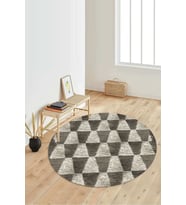 Dijital Baskılı Kaymaz Taban Yıkanabilir Yuvarlak Salon Halısı Koridor Halısı Paspas NDY-HT-117 (Kahverengi)