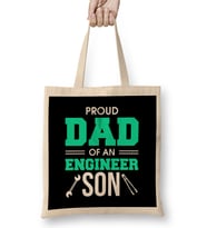 Proud Dad Of An Engineer Son Engineering Father Bez Çanta Uzun Saplı