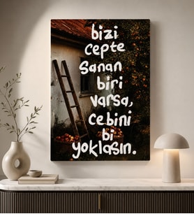 BK Gift Vintage Klasik Sanat Esprili Sözlü Dekoratif Kanvas Tablo - 28