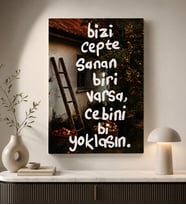 BK Gift Vintage Klasik Sanat Esprili Sözlü Dekoratif Kanvas Tablo - 28