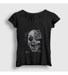 Presmono Kadın Siyah Not Too Late Ozzy Osbourne T-Shirt 39595tt