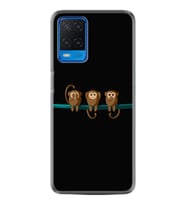 Oppo A54 Kılıf Resimli Desenli Silikon Platinium Series Üç Maymun 1871