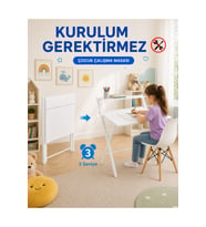 Metal Ayaklı Laptop Masası Katlanır Çalışma Masası Raflı Masa Katlanır Laptop Sehpası Dobo Beyaz Beyaz