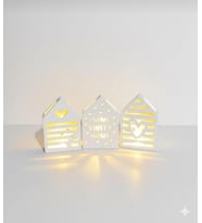 BY Fİİ HOME MODERN EVLER HOME VAZO SET HEDİYELİK  DEKORATİF 3'LÜ SET VERNİKLİ BEYAZ TAŞ TOZU