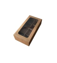 Asetat Pencereli Karton Kutu 20x10x5 CM 8 Bölmeli Kutu (10 Adet)  Kraft