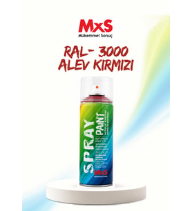 MxS RAL 3000 Alev Kırmızı Akrilik Sprey Boya 400 ML