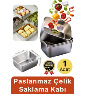 Çok Amaçlı Dayanıklı Gıda Güvenliği Sertifikalı Koku Yapmaz Modern Şık Paslanmaz Çelik Saklama Kabı
