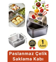 Çok Amaçlı Dayanıklı Gıda Güvenliği Sertifikalı Koku Yapmaz Modern Şık Paslanmaz Çelik Saklama Kabı