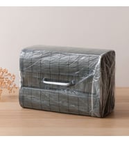 Bambu Kirli Çamaşır Sepeti 35x50 cm - Yuvarlak Kapaklı Gri