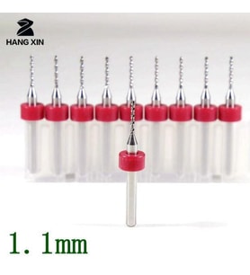 Tungsten Karbür Uçlu Freze PCB Mikro/Mini Matkap Uç 1,1mm x 10 lu Set