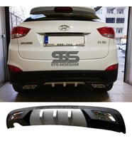 Hyundai ix35 Difüzör Arka Tampon Eki 2 Egzoz Çıkışlı Gri