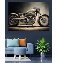 Özel Tasarım Klasik Custom Motosiklet Dekoratif Kanvas - Mdf Ahşap Tablo