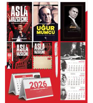 Asla Vazgeçme - Ayraç - Kartpostal - Poster - Uğur Mumcu -  2026 Ajanda Gazi Paşa - İmza Duvar Takvimi - Masa Takvimi