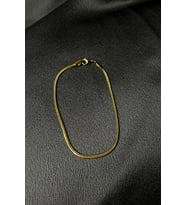 Tasarım İtalyan Model 3mm Gold Altın Renk 316L Çelik 21cm Bileklik