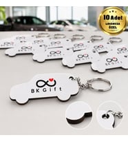 Logonuza Özel 10 Adet 3,5x6,5 cm Araba Şekilli Tek Taraf Baskılı 3 mm MDF Anahtarlık