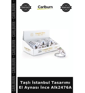 Özel Üretim Hediyelik Şık Aksesuar Taşlı İstanbul Tasarımı El Aynası İnce Alk2476A