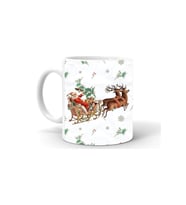 Yılbası Noel Temalı Baskılı Seramik Beyaz Kupa