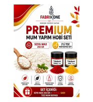 Premium Mum Yapım Hobi Seti - Soya Wax 250 gr - 2'li Toz Mum Boyası Seti - Kırmızı, Sarı BKFABSW2502KSR