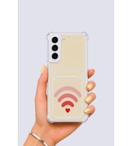 Samsung Galaxy S22 Kartlıklı Aşk Sinyali Desenli Kılıf