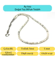 Sertifikalı Ay Taşı 6mm 99luk Doğal Taş Tesbih