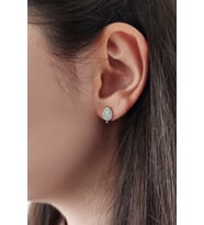 Damla Montür Kesim 925 Ayar Gümüş Kadın Küpe