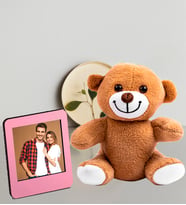 Kişiye Özel 25cm Peluş Ayıcık Ve Fotoğraflı Pembe Çerçeve