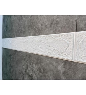 Kendinden Yapışkanlı 10 Adet 7-70 cm Beyaz Tuğla Desen Bordür  (Yeşil)