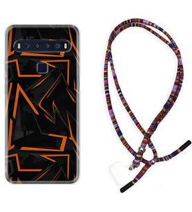 TCL 10L 10 Plus 10SE 20E 20SE 30 L7 Kılıf Boyun Asklı Rasta Silikon Zigzaglar 1651