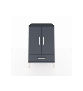 Hyperion Komodin 3 Raflı Tek Çekmeceli 2 Kapaklı 60x44x96 Antrasit-Antrasit