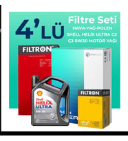 Filtron Peugeot 508 1.6 BlueHDi Dizel Filtre Bakım Seti Shell Motor Yağlı (2014-2018) 4 Lü