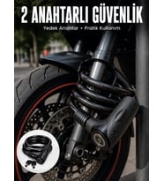 180 cm Uzun Çelik Halatlı Anahtarlı Kilit ile Güvenli Park Deneyimi
