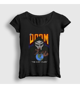 Presmono Kadın Siyah The Illest Villain Rap Mf Doom T-Shirt 456078tt