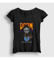 Presmono Kadın Siyah The Illest Villain Rap Mf Doom T-Shirt 456078tt