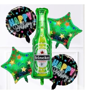 Bira Şişesi Happy Birthday 5 li Folyo Balon Set