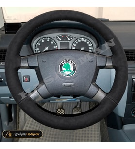 Skoda Fabia Mk1 Dikme Direksiyon Kılıfı Alcantara Süet Monza Black 4 Kollu Standart 1999-2007