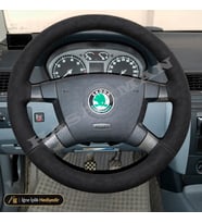 Skoda Fabia Mk1 Dikme Direksiyon Kılıfı Alcantara Süet Monza Black 4 Kollu Standart 1999-2007