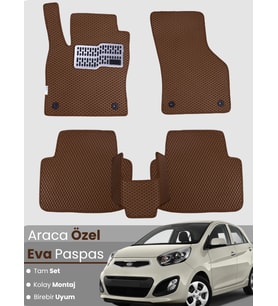 KİA PİCANTO (2004-2011) Uyumlu EVA Paspas Tam Set–Araca Özel,Kolay Montaj,Su Geçirmez