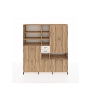 Hyperion Dolap 17 Raflı 2 Çekmeceli 7 Kapaklı 220x44x243 Çam-Çam/Aytaşı