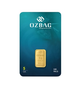AgaKulche 24 Ayar 5 gr 995 Özbağ Külçe Altın