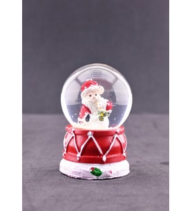 Sevgiliye Yeni Yıl Hediyesi 2025 Noel Baba ve Kardan Adam Mini Boy Işıklı Yılbaşı Kar Küresi 6.5 cm