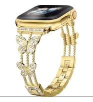 Apple Watch Seri 2/3/4/5/6/7/8/9/se 42 44 45 49 mm Uyumlu Metal Ayarlanabilir Kelebekli Kordon