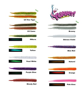 FUJIN Yummy Sandworm 7cm LRF Silikonu UV Fire Tiger