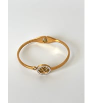 Zirkon Taş Detaylı Çelik Kelepçe (Gold)