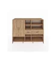 Kronos Dolap 10 Raflı 2 Çekmeceli 2 Kapaklı 220x59x163 Çam-Çam