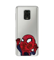 Redmi Note 9 Pro/Note 9S Uyumlu Örümcek Adam Desenli Şeffaf Telefon Kılıfı